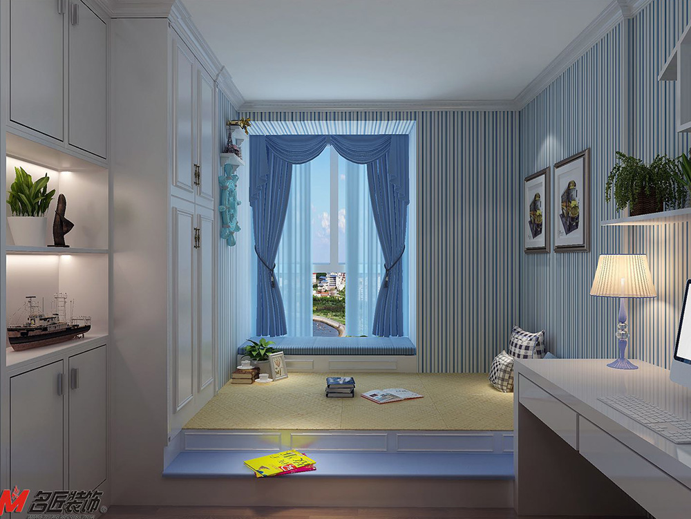碧桂园岭南盛世三居135平米地中海风格装修案例-客卧 碧桂园岭南盛世三居135平米地中海风格装修案例-客卧